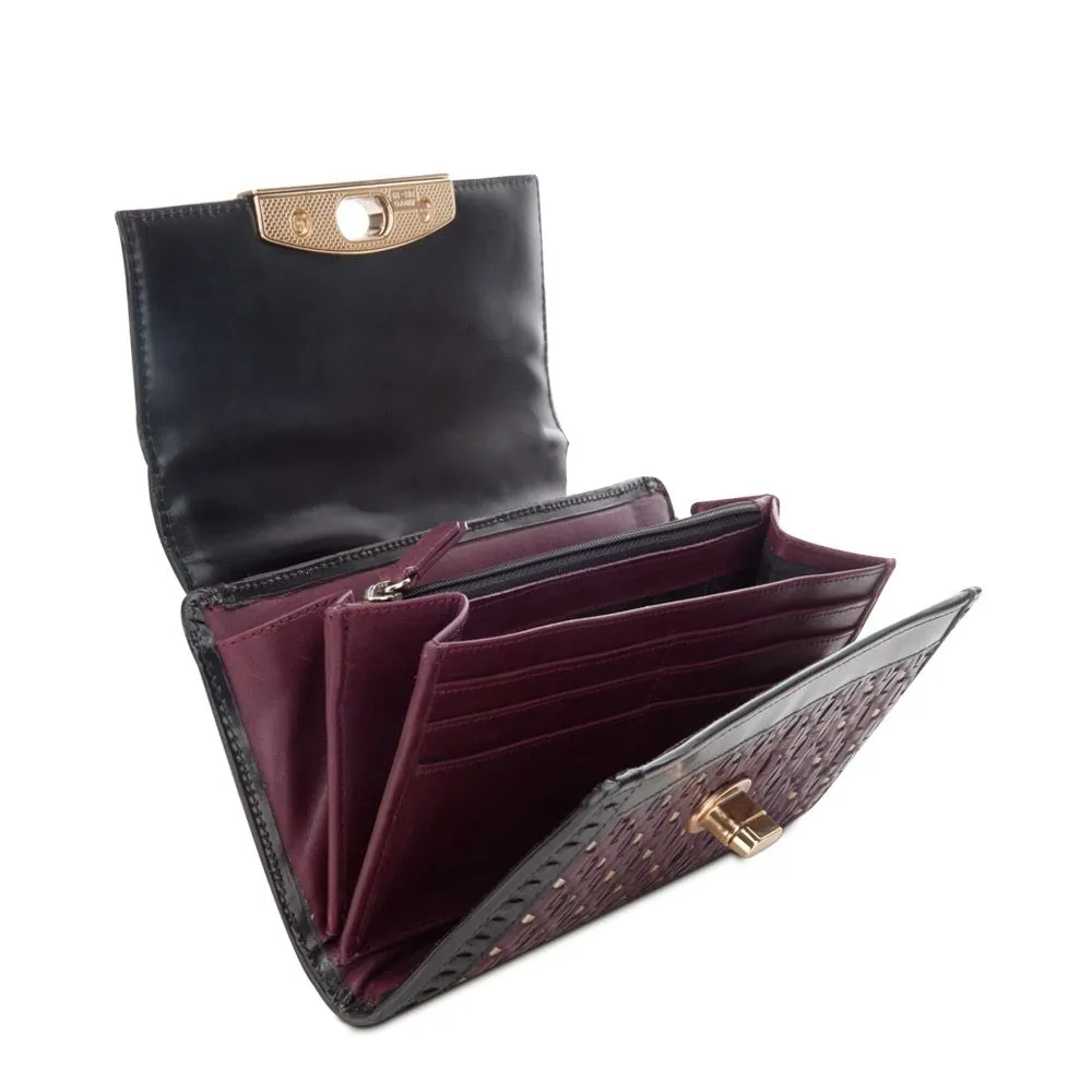 BD154PI - Cuadra wine fashion python leather wallet for women