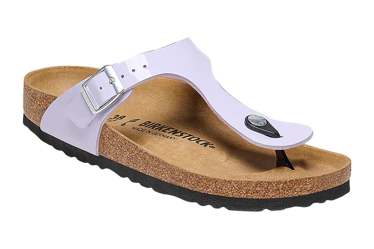 Birkenstock Gizeh R Purple Fog Patent Birko-Flor Womens