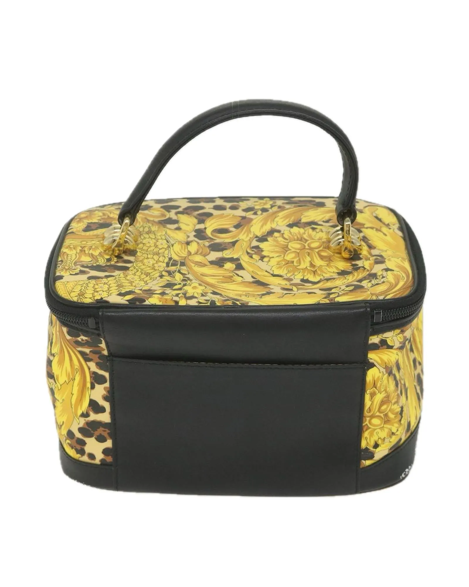 Coated Canvas Vanity Pouch in Vibrant Yellow