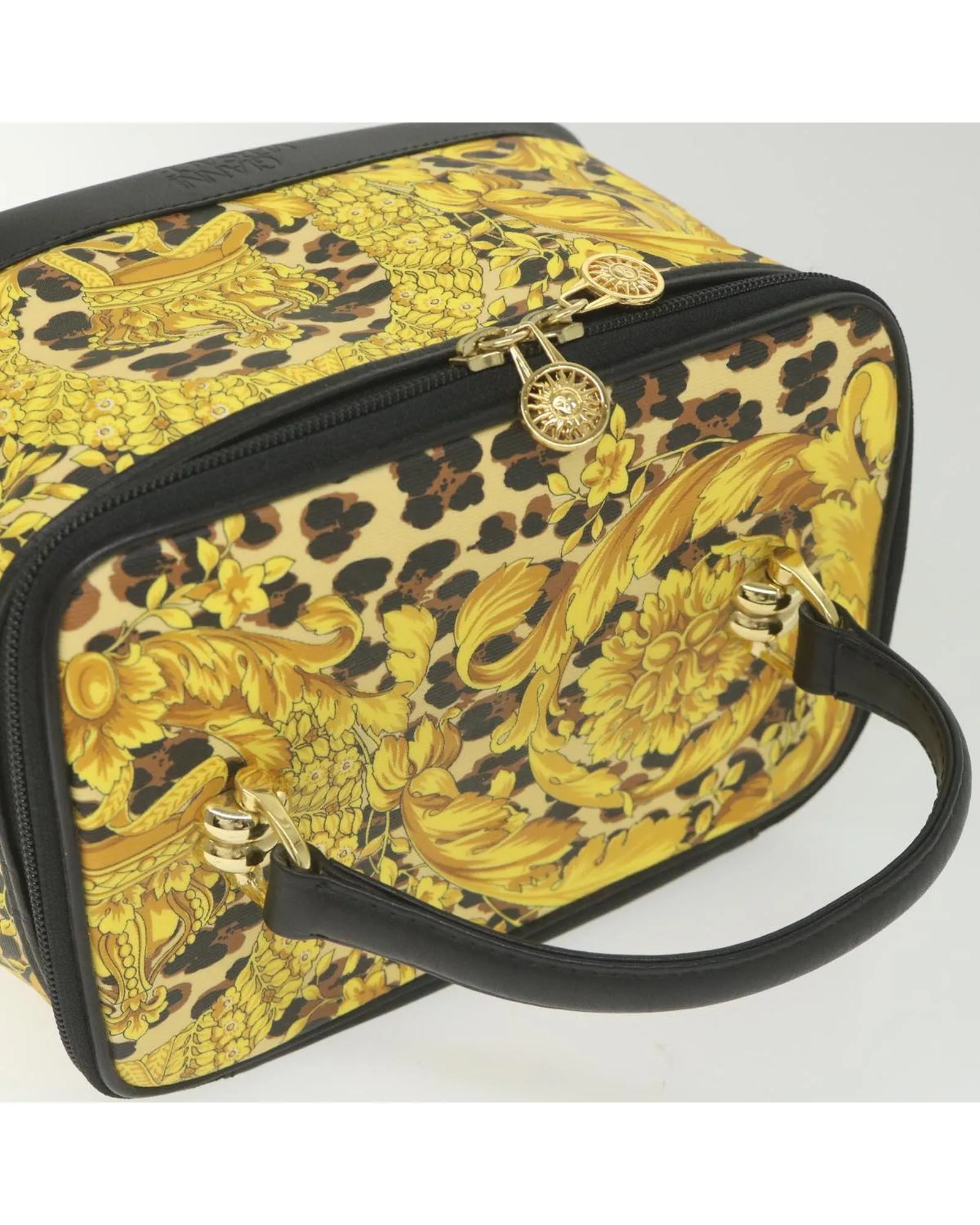 Coated Canvas Vanity Pouch in Vibrant Yellow