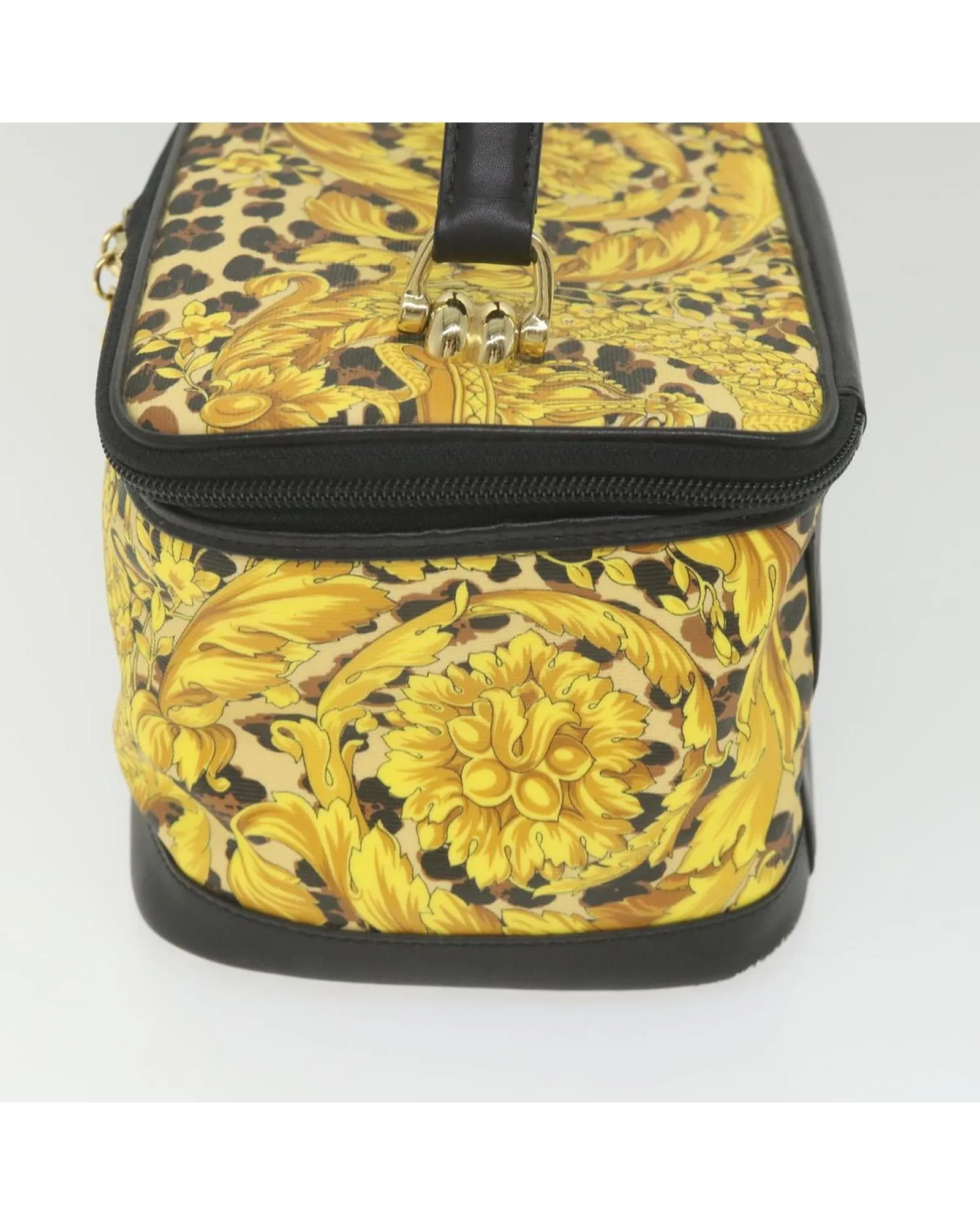 Coated Canvas Vanity Pouch in Vibrant Yellow