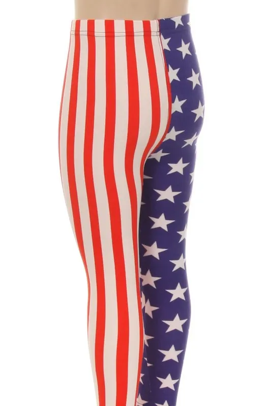 Girls  4th of July American Flag Leggings Pants /