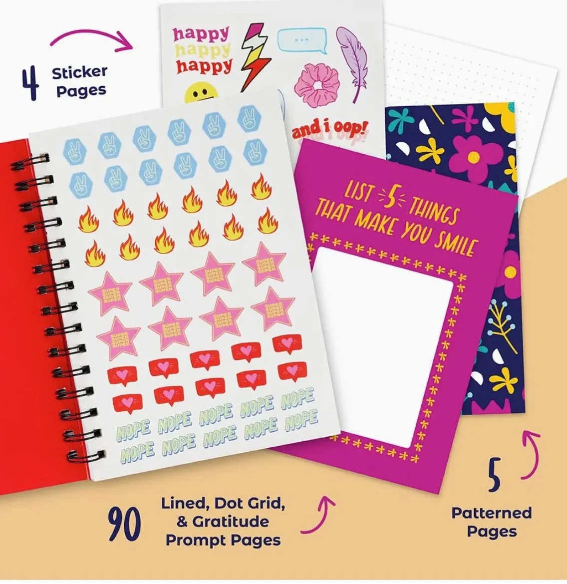 Girls Gratitude Journal with Stickers