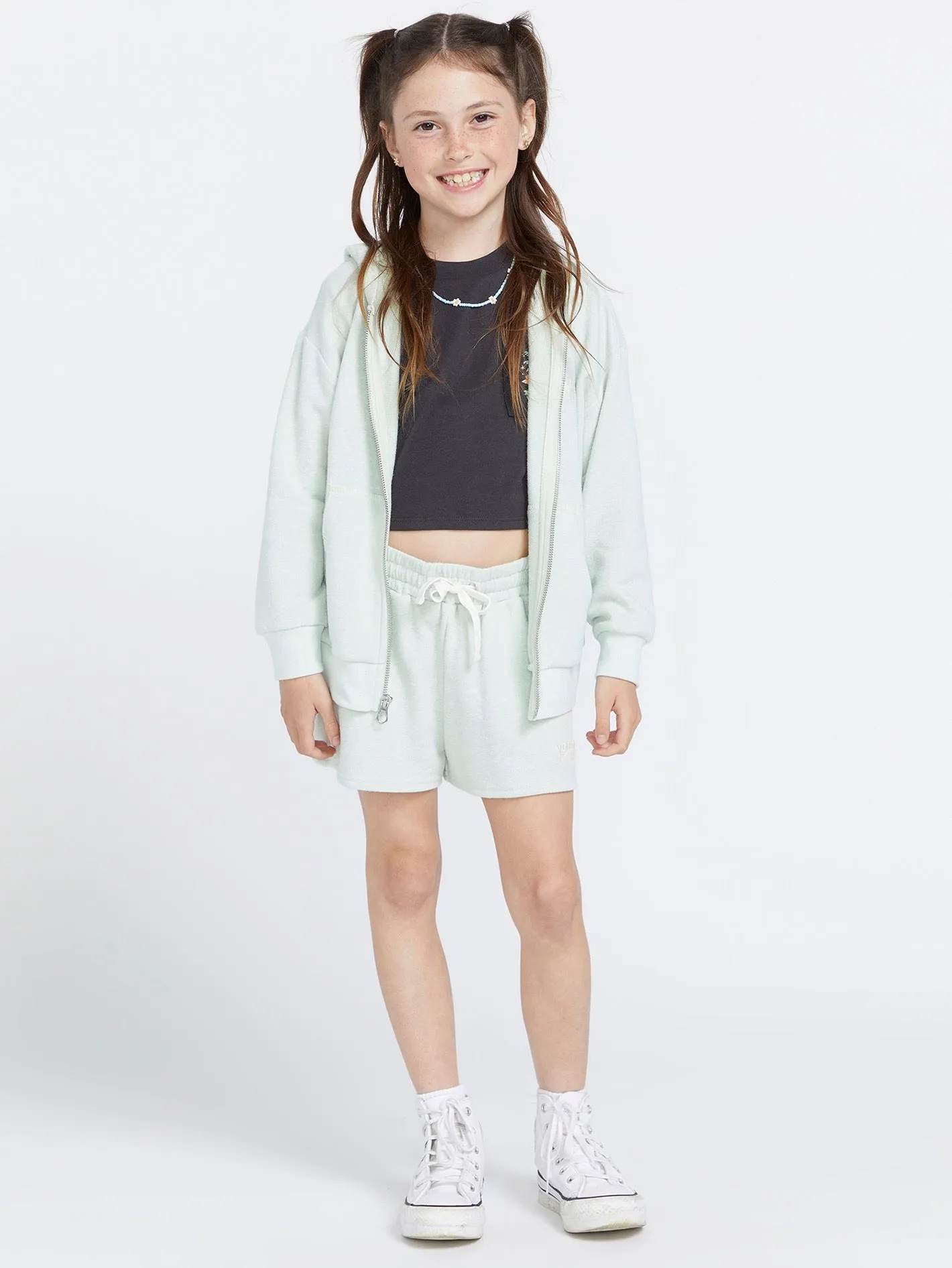 Girls Lived in Lounge Frenchie Zip Jacket - Chlorine