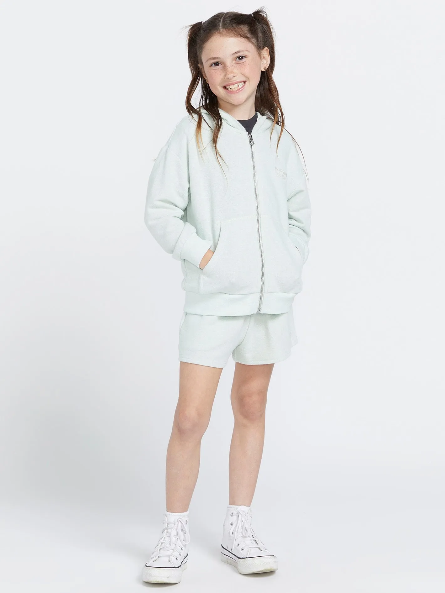 Girls Lived in Lounge Frenchie Zip Jacket - Chlorine