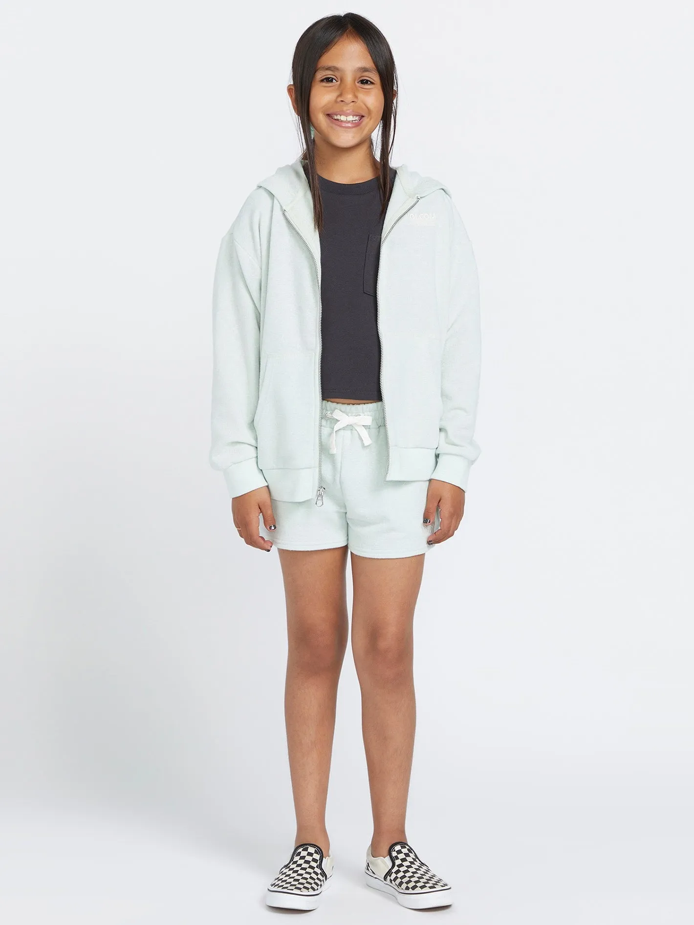 Girls Lived in Lounge Frenchie Zip Jacket - Chlorine