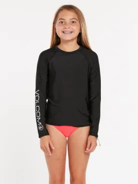 Girls Simply Core Long Sleeve UPF 50 Rashguard - Black