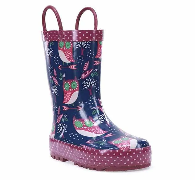 Kids Owl Dream Rain Boot - Navy