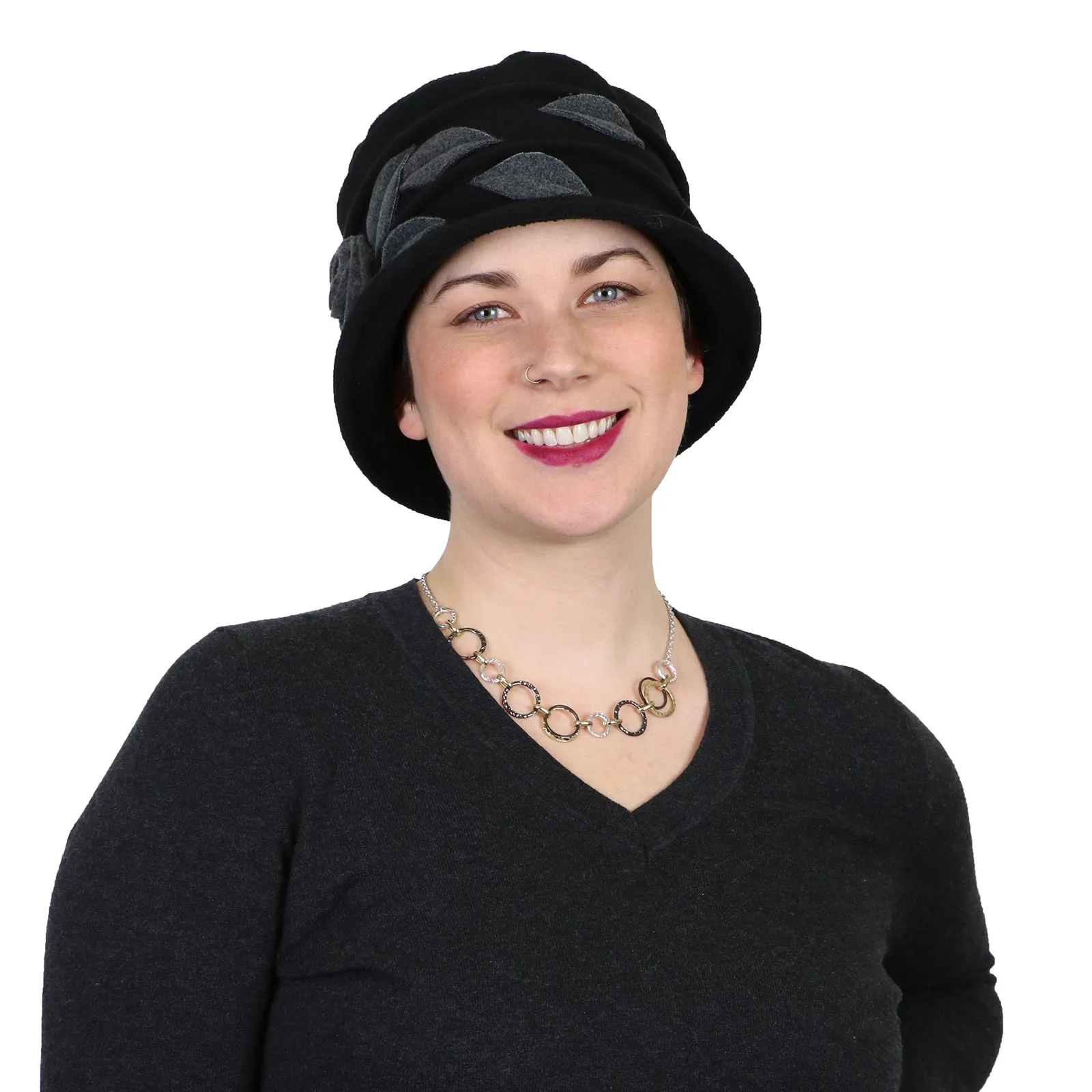 Lady Rose Fleece Cloche Hat For Women