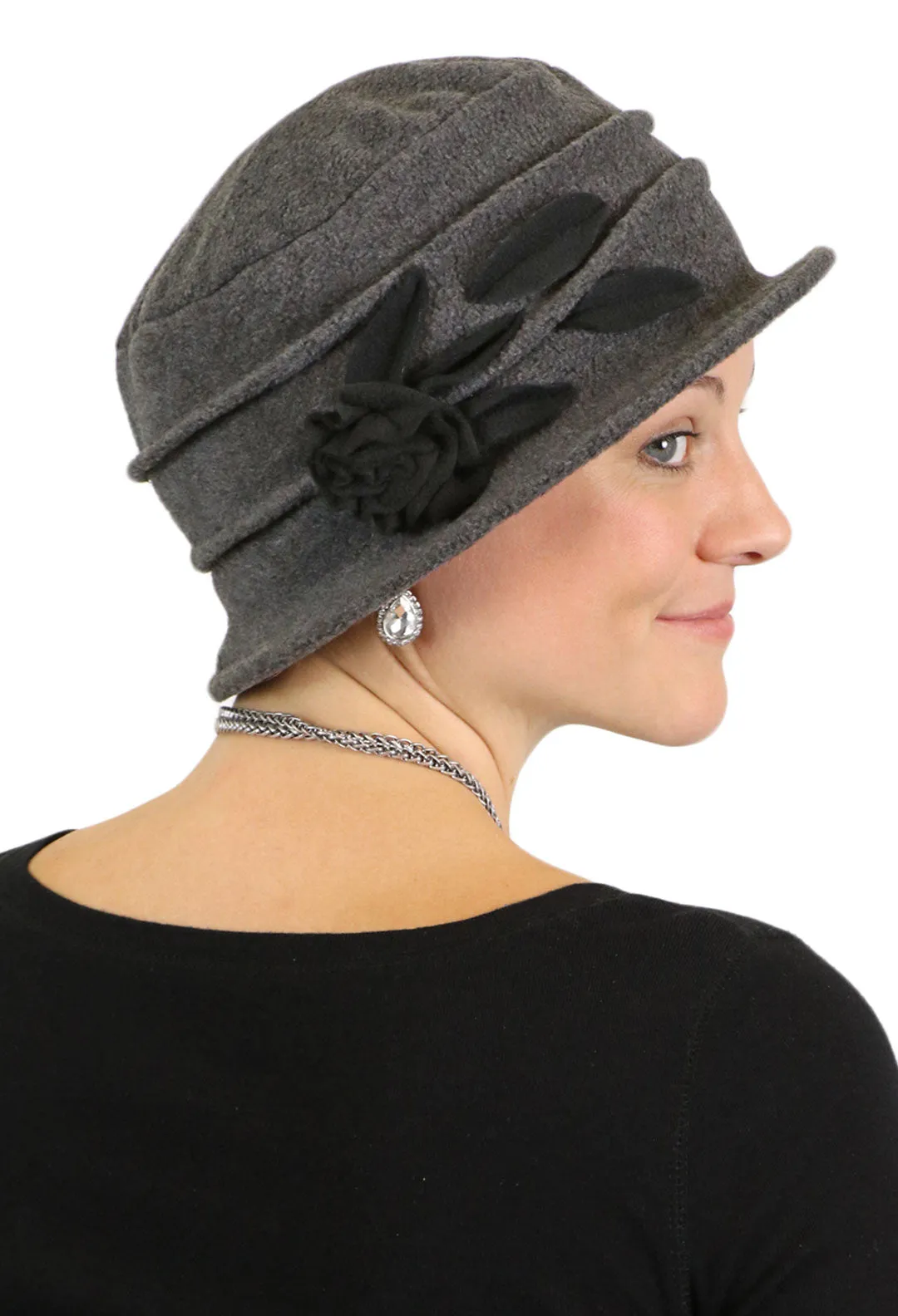 Lady Rose Fleece Cloche Hat For Women