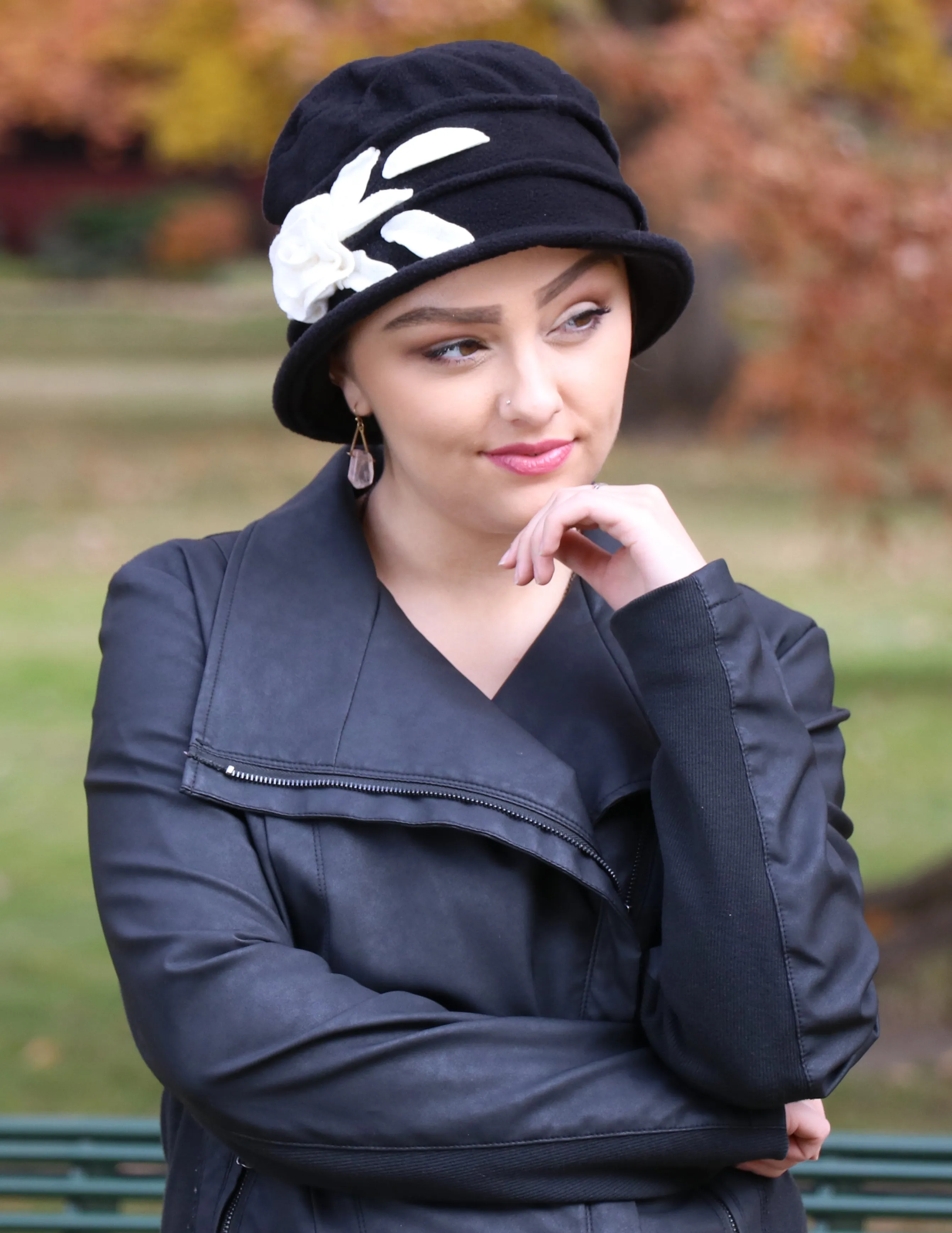 Lady Rose Fleece Cloche Hat For Women