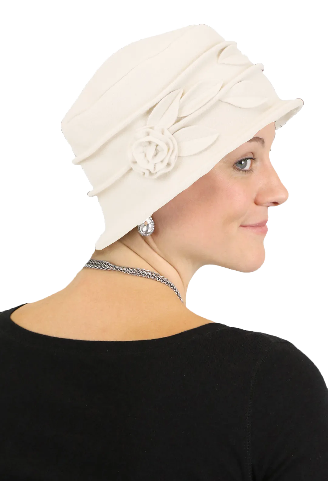 Lady Rose Fleece Cloche Hat For Women