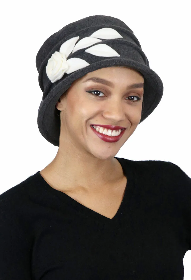 Lady Rose Fleece Cloche Hat For Women