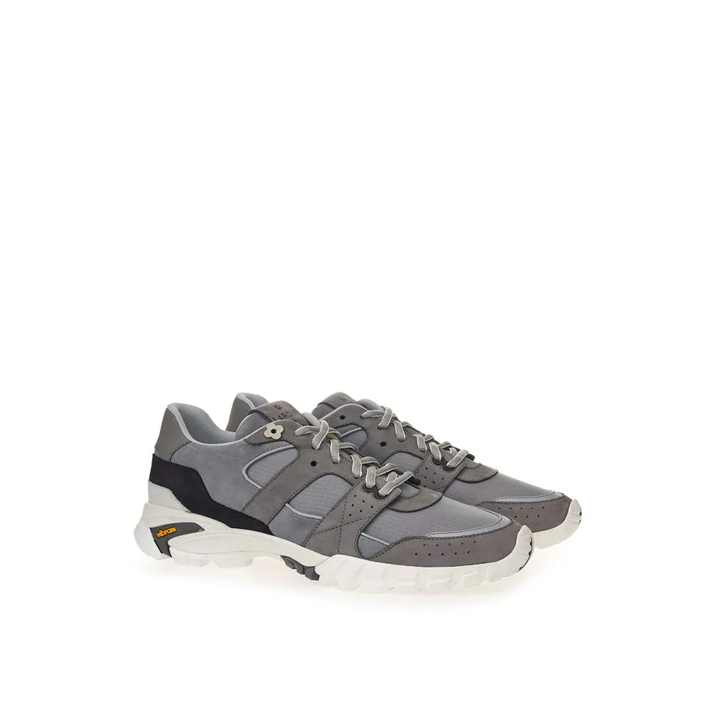 Lardini Elegant Gray Suede Sneakers for Men