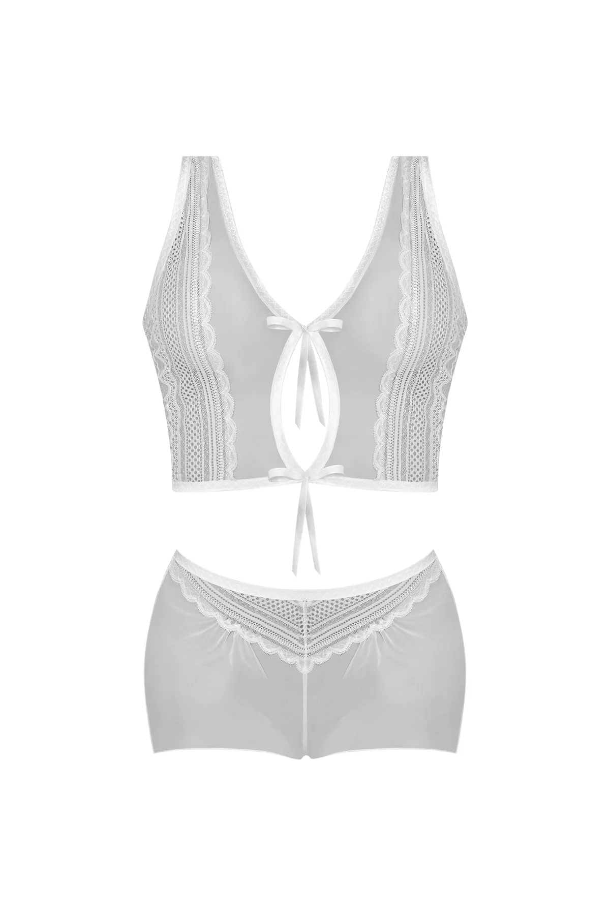 Magic Silk Modern Romance Halter & Tap Panty White