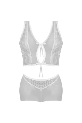 Magic Silk Modern Romance Halter & Tap Panty White