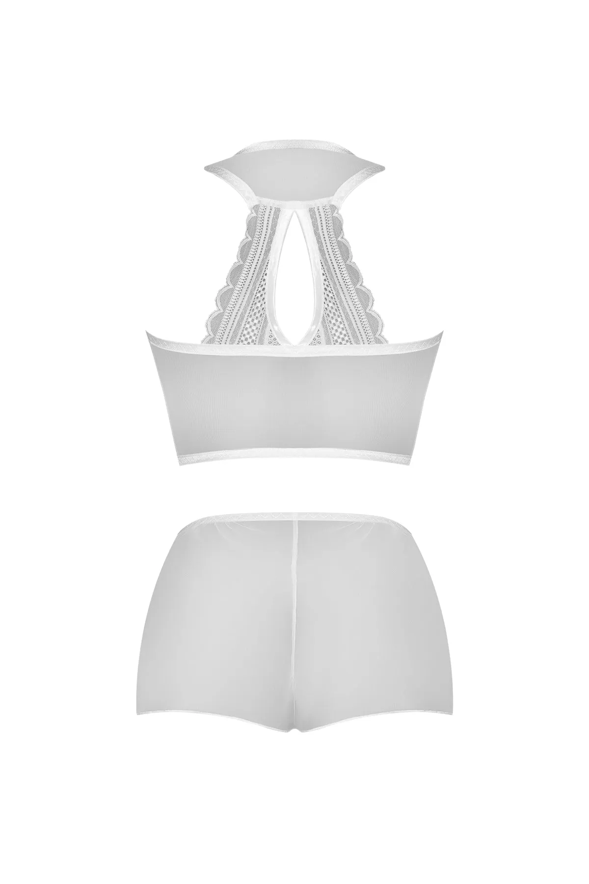 Magic Silk Modern Romance Halter & Tap Panty White