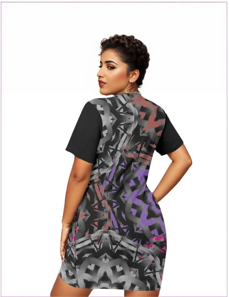 Mandala Graffiti Women’s Stacked Hem Dress Voluptuous ( ) Plus Size