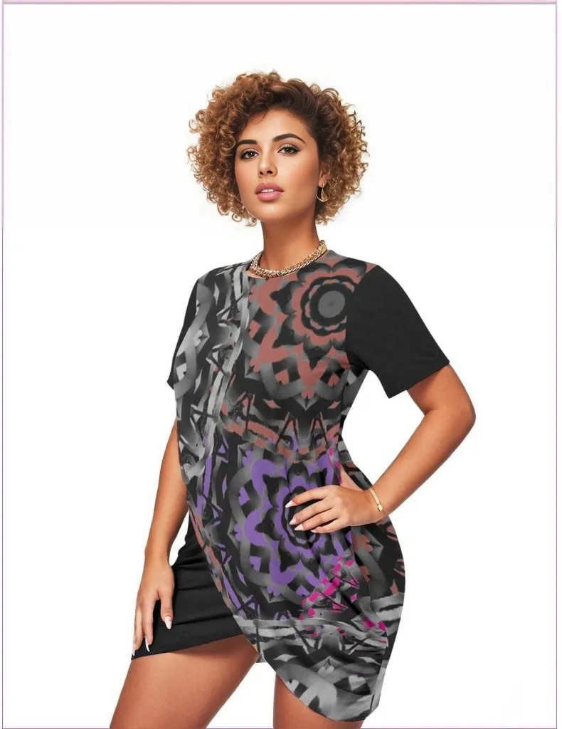 Mandala Graffiti Women’s Stacked Hem Dress Voluptuous ( ) Plus Size