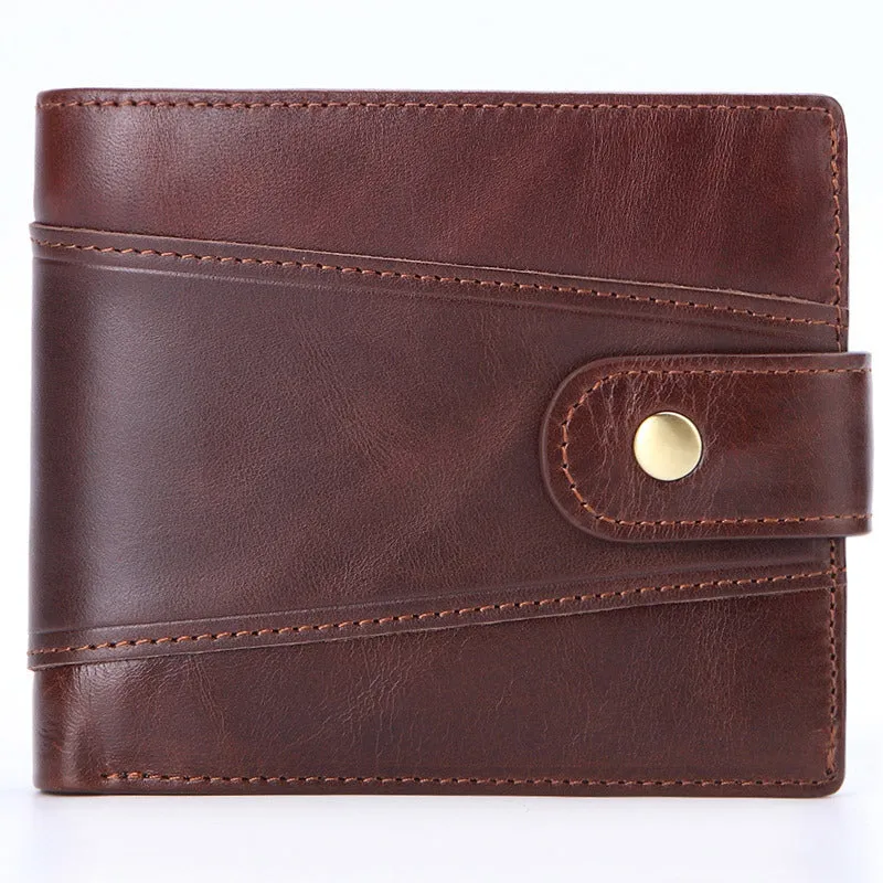 Oil Wax Leather Retro Top Layer Cowhide Wallet