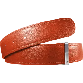 Orange Full Grain Texture Leather Belt