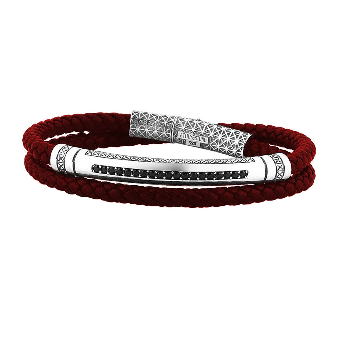 Signature Leather Wrap Bracelet - Solid Silver