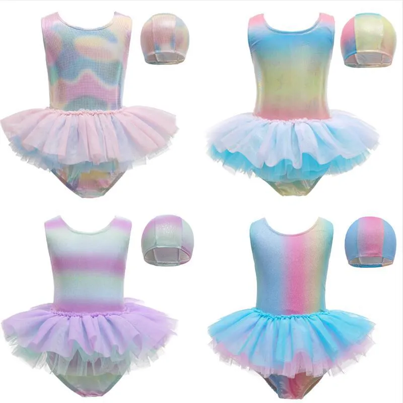 Swimsuit Children's  Girl Baby Sleeveless One-Piece Princess Dress Cute Bathing Suit Swimwear