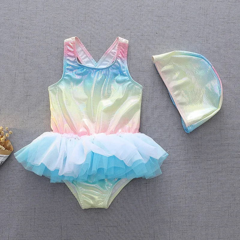 Swimsuit Children's  Girl Baby Sleeveless One-Piece Princess Dress Cute Bathing Suit Swimwear