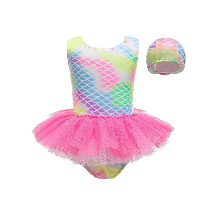 Swimsuit Children's  Girl Baby Sleeveless One-Piece Princess Dress Cute Bathing Suit Swimwear