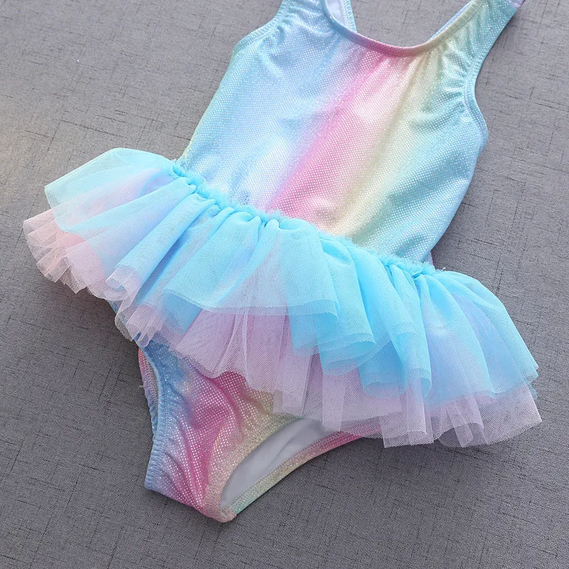 Swimsuit Children's  Girl Baby Sleeveless One-Piece Princess Dress Cute Bathing Suit Swimwear