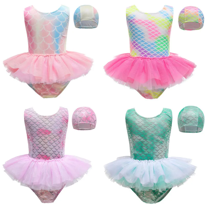 Swimsuit Children's  Girl Baby Sleeveless One-Piece Princess Dress Cute Bathing Suit Swimwear