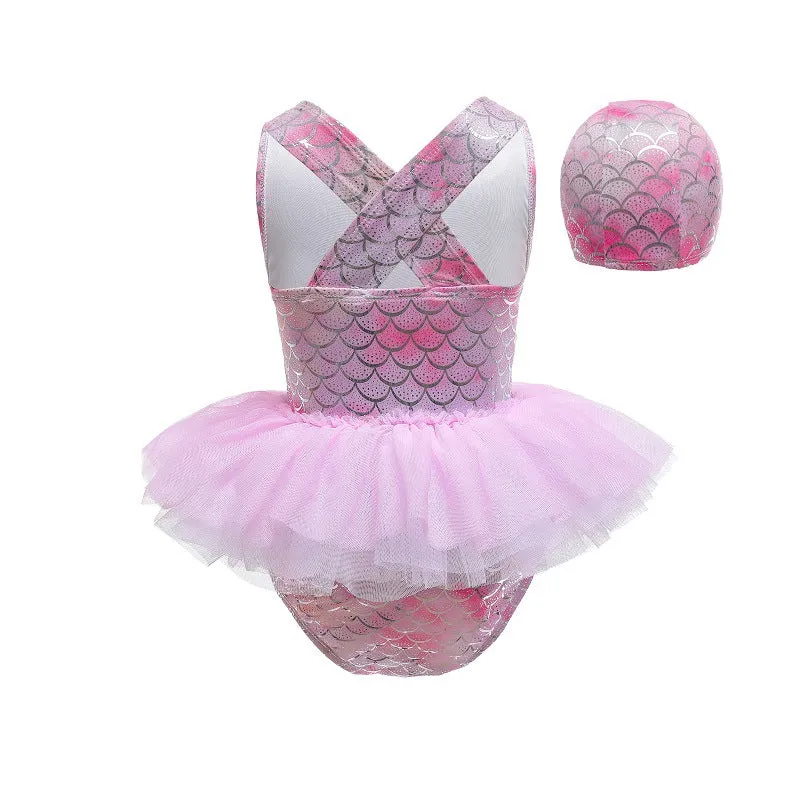 Swimsuit Children's  Girl Baby Sleeveless One-Piece Princess Dress Cute Bathing Suit Swimwear