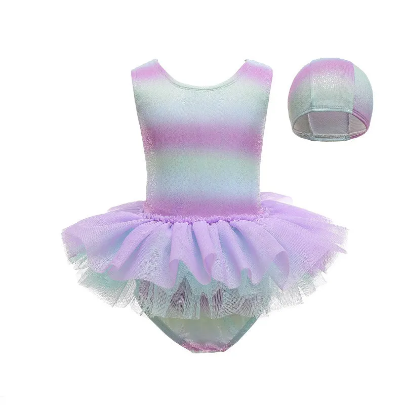 Swimsuit Children's  Girl Baby Sleeveless One-Piece Princess Dress Cute Bathing Suit Swimwear