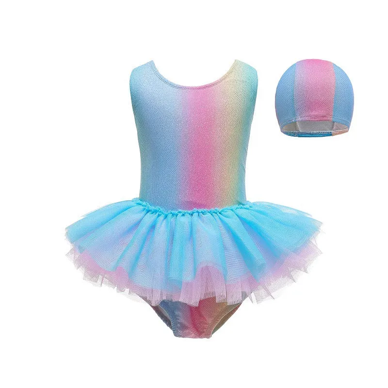 Swimsuit Children's  Girl Baby Sleeveless One-Piece Princess Dress Cute Bathing Suit Swimwear