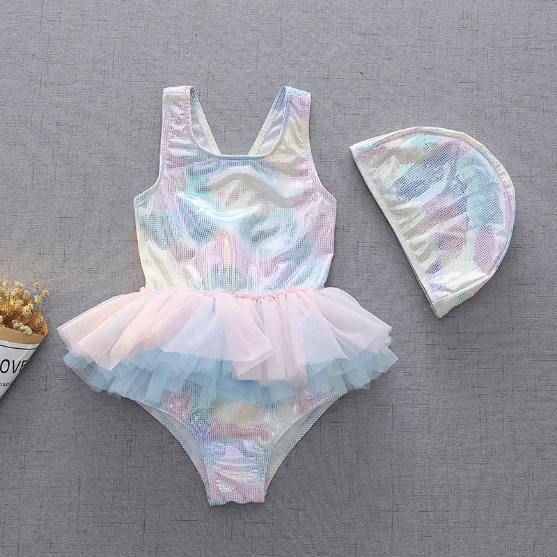 Swimsuit Children's  Girl Baby Sleeveless One-Piece Princess Dress Cute Bathing Suit Swimwear