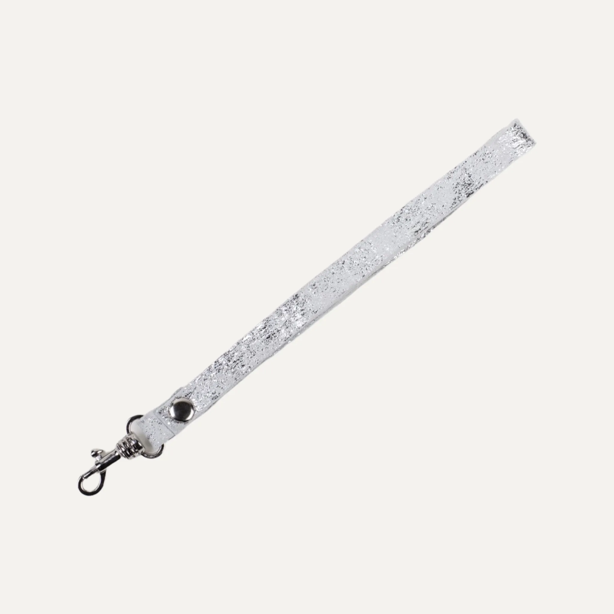 Wristlet Strap Attachment | White Silver   Silver Hardware